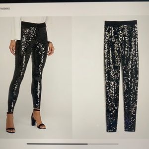 Express High Waisted Sequin/Velvet Leggings